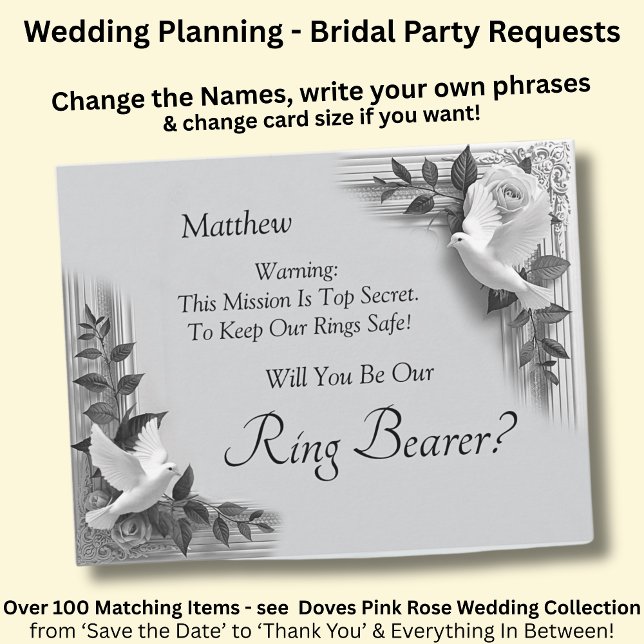 Will You Be My Ring Bearer? Grey Roses & Doves (Creator Uploaded)