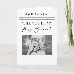 Will you be my Ring Bearer, simple Newspaper  Card