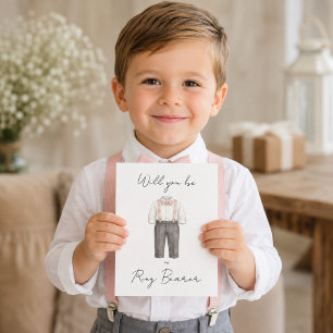 Will You Be My Ring Bearer Watercolor Proposal Thank You Card
