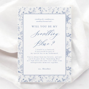 Will You Be My Something Blue Bridal Party Invitation