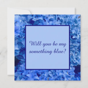 Will You Be My Something Blue, Hydrangea Border Card