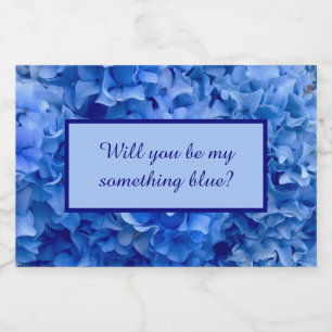 Will you be my something blue? Hydrangea coastal  Sparkling Wine Label