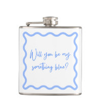 "Will you be my something blue?" Proposal Flask