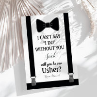 Will You Be My Usher - Tuxedo Tie Braces