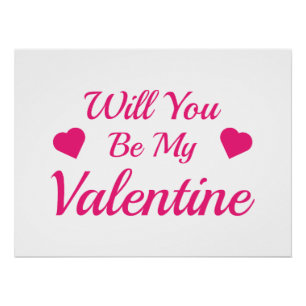 Will You Be My Valentine 3/4 Sleeve Raglan T-Shirt Poster