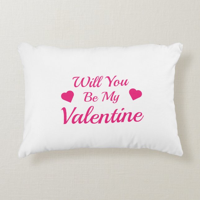 Will You Be My Valentine Accent Pillow 16" x 12" (Front)