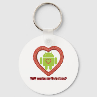 Will You Be My Valentine? (Android Fan / Lover) Keychain