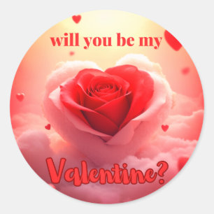 Will you be my valentine? classic round sticker