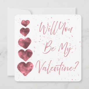 Will You Be My Valentine? Customizable Flat Card