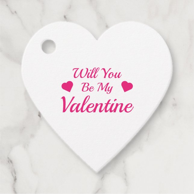 Will You Be My Valentine Heart Favour Tag (Front)