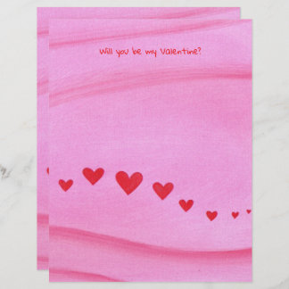 Will you be my Valentine, heart themed stationery