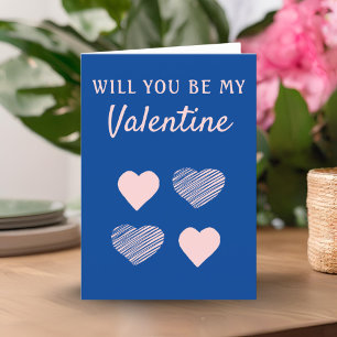 Will you be my Valentine Hearts Valentine`s Day Holiday Card