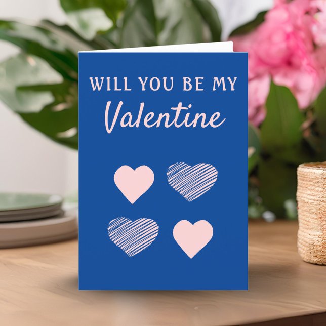 Will you be my Valentine Hearts Valentine`s Day Holiday Card (Creator Uploaded)