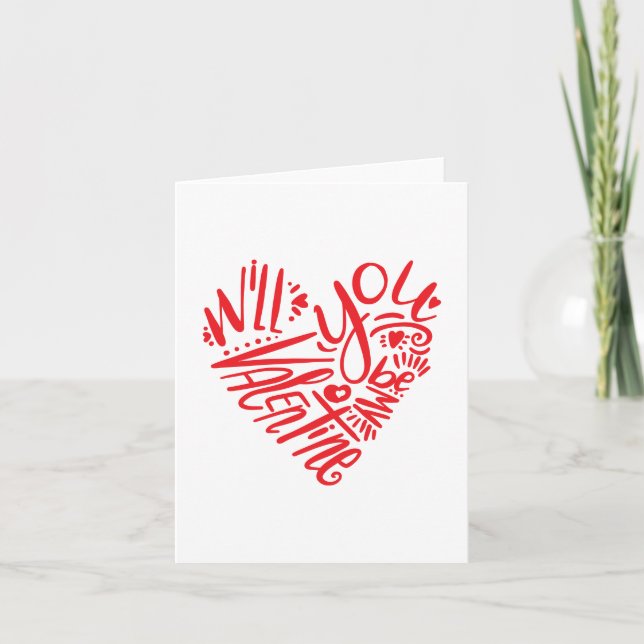 Will you be my valentine holiday card (Front)