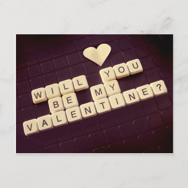 Will You Be My Valentine? Holiday Postcard (Front)