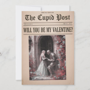 Will You Be My Valentine Newspaper Card
