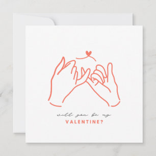 Will You Be My Valentine Pinkie Promise Card