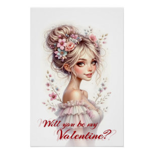 Will You Be My Valentine – Romantic Art Print