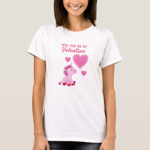 Will you be my Valentine Unicorn Valentine`s Day T-Shirt