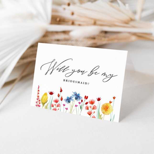 Will you be my...Wildflower Border Card (Creator Uploaded)