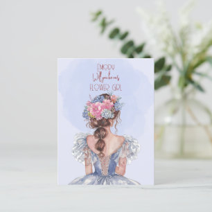 Will You Be Our Flower Girl Floral Holiday Postcard