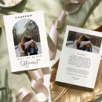 Will you be our Officiant Minimalist Photo 2-sided