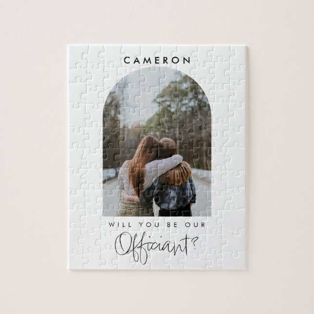 Will you be our Officiant Minimalist Photo 2-sided Jigsaw Puzzle (Vertical)