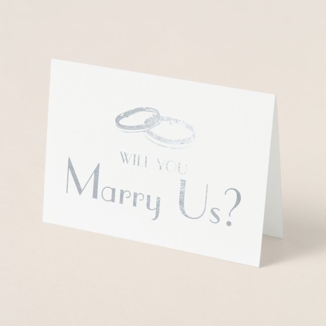 Will You Be Our Officiant | Wedding Marry Us Foil Card (Front)