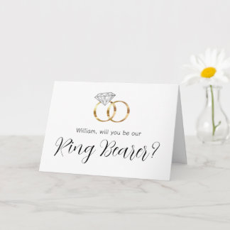Will You Be Our Ring Bearer Diamond Wedding Rings Card
