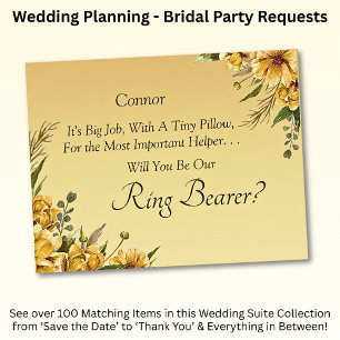 Will You Be Our Ring Bearer?  Golden Yellow Flower