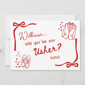Will you be our Usher Card Invitation