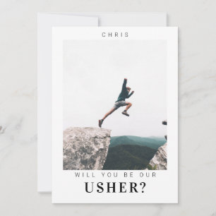Will you be our Usher Minimalist Photo Modern Invitation