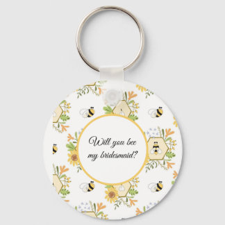 Will you bee my bridesmaid keychain