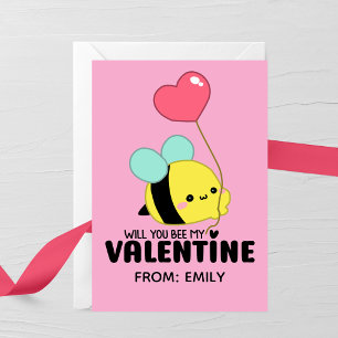 Will You Bee My Valentine Kids Card