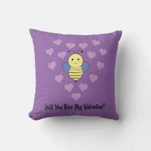 Will You Bee My Valentine Throw Pillow