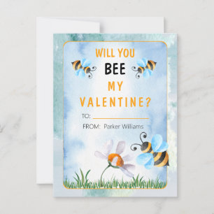 Will You BEE My Valentine's Day Classroom Postcard