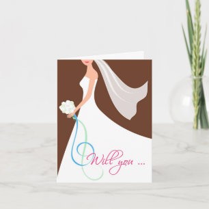 Will You? Cutstom Bridesmaid Card - Chocolate