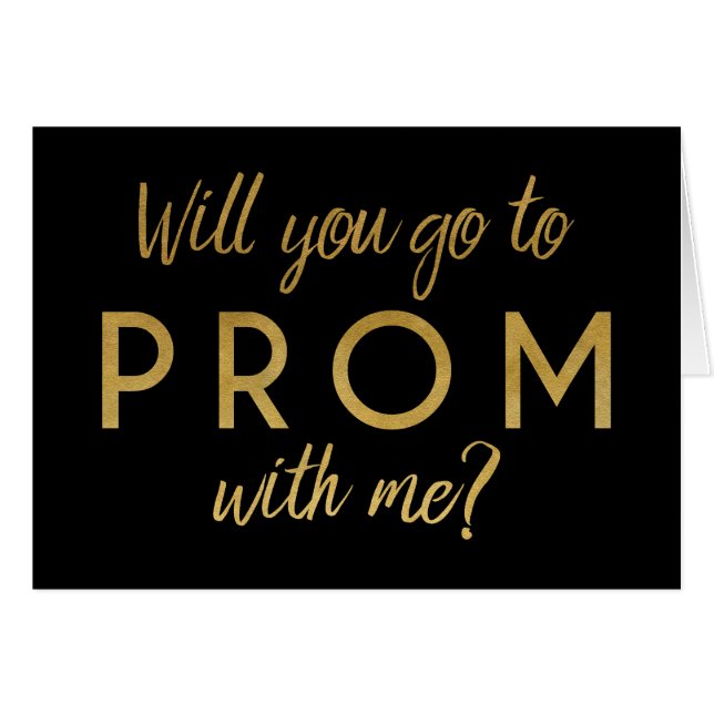 Will You Go to Prom With Me? Gold Foil Card (Front Horizontal)