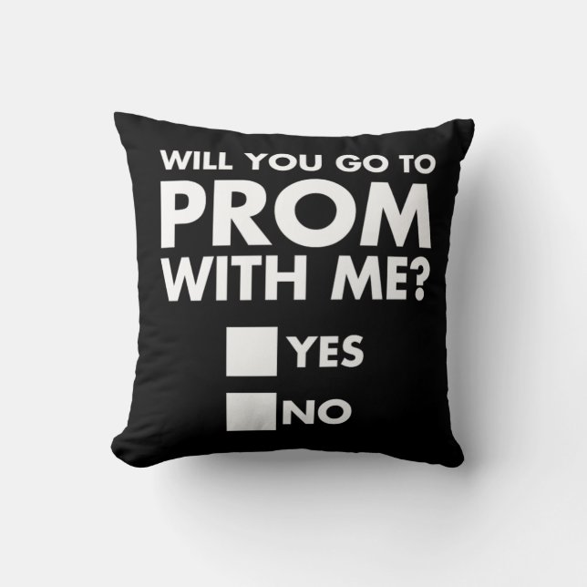 Will You Go To Prom With Me Promposal Print Throw Pillow (Front)