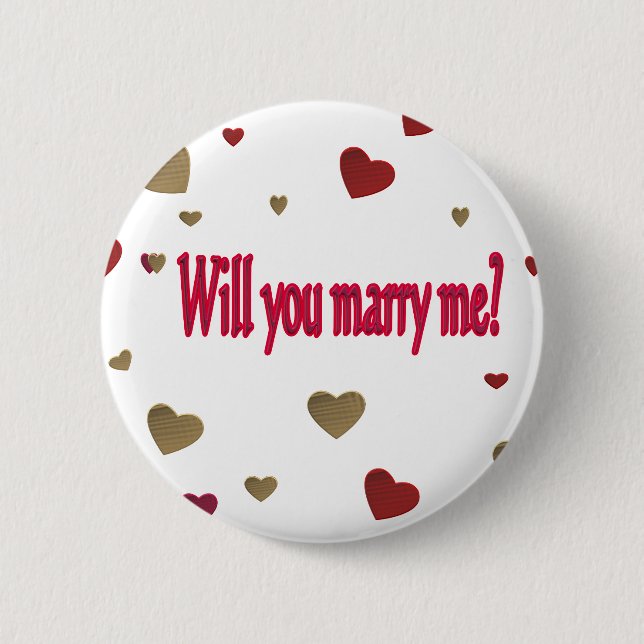 Will you marry me? 2 inch round button (Front)