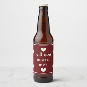 will you marry me beer bottle label