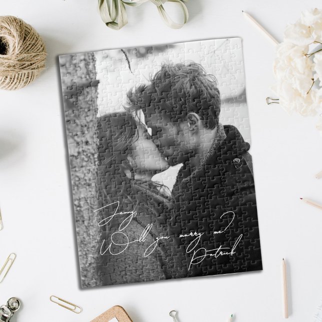 Will You Marry Me Black and White Photo Puzzle (Creator Uploaded)