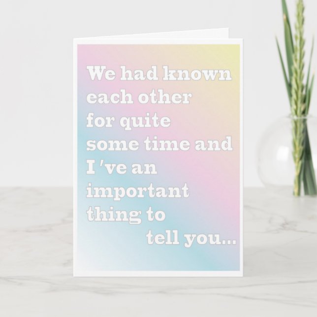 Will you marry me card (Front)