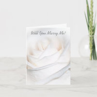 Will You Marry Me Card White Rose