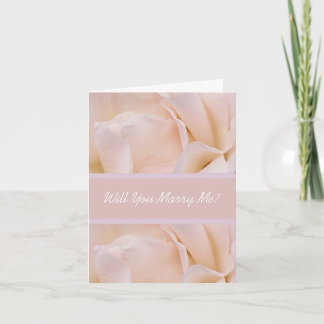 Will You Marry Me Card White Rose (Front)