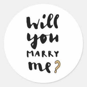 Will you marry me classic round sticker