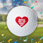 Will You Marry Me Custom Marriage Proposal Golf Balls<br><div class="desc">Customize the name to create a memorable marriage proposal and keepsake. Designed by Thisisnotme©</div>