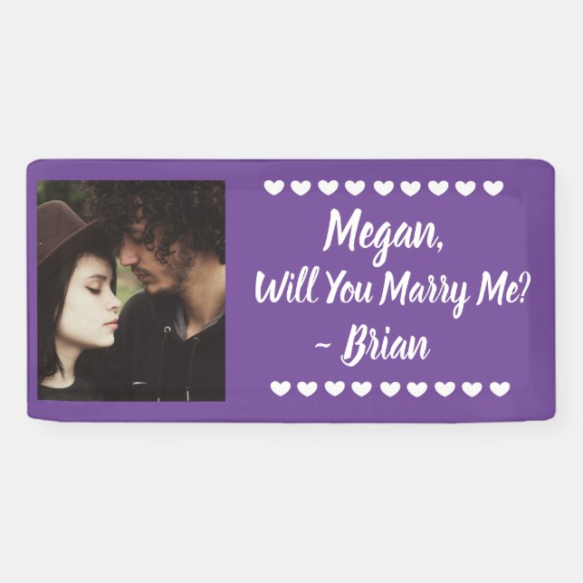 Will you Marry Me Custom Name and Photo  Banner (Horizontal)