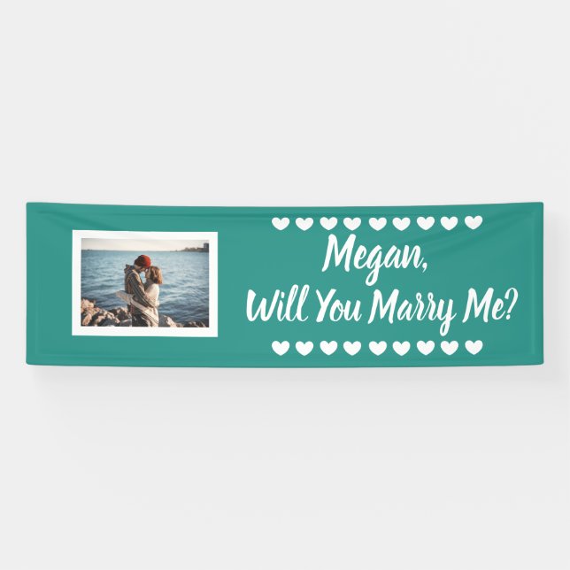 Will you Marry Me Custom Name and Photo Banner (Horizontal)