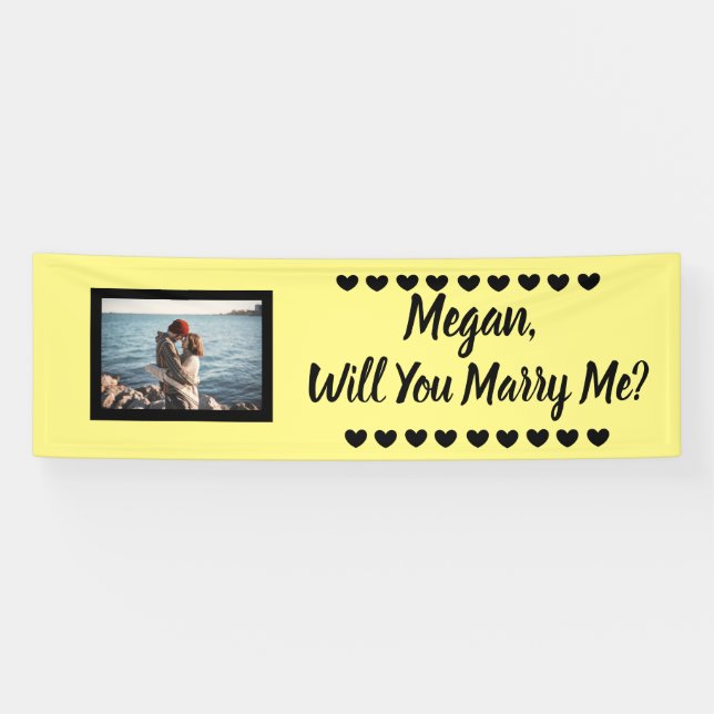 Will you Marry Me Custom Name and Photo Banner (Horizontal)
